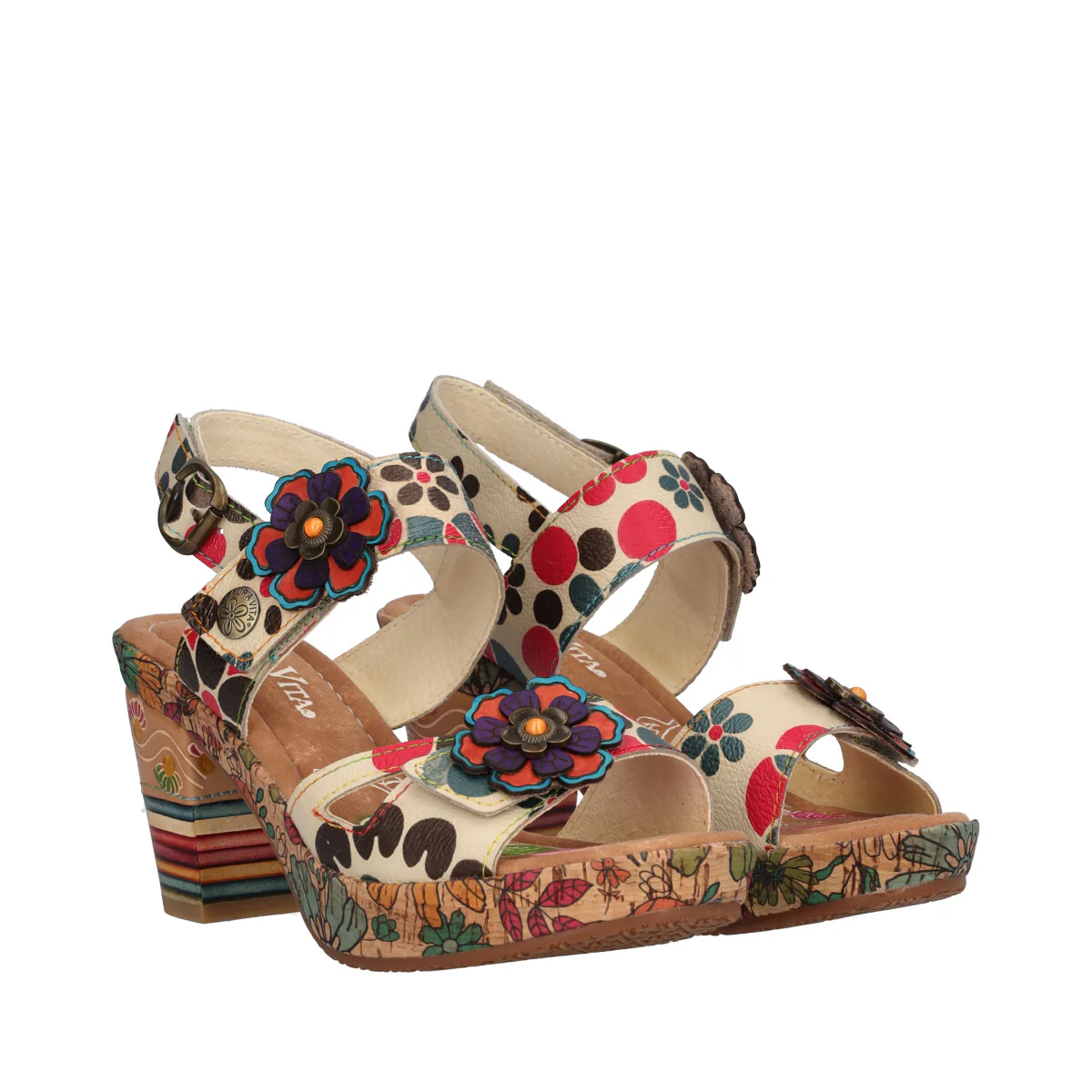 Sandali Donna Multicolor con Tacco 8 cm - Image 3