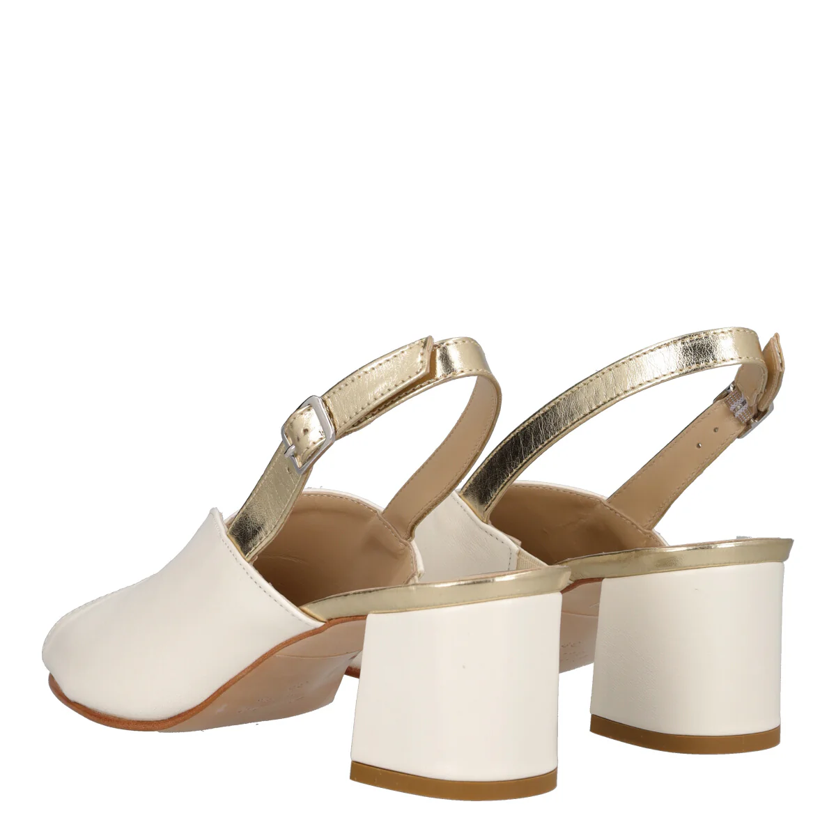 Sandali Donna Platino e Burro in Pelle - Image 4