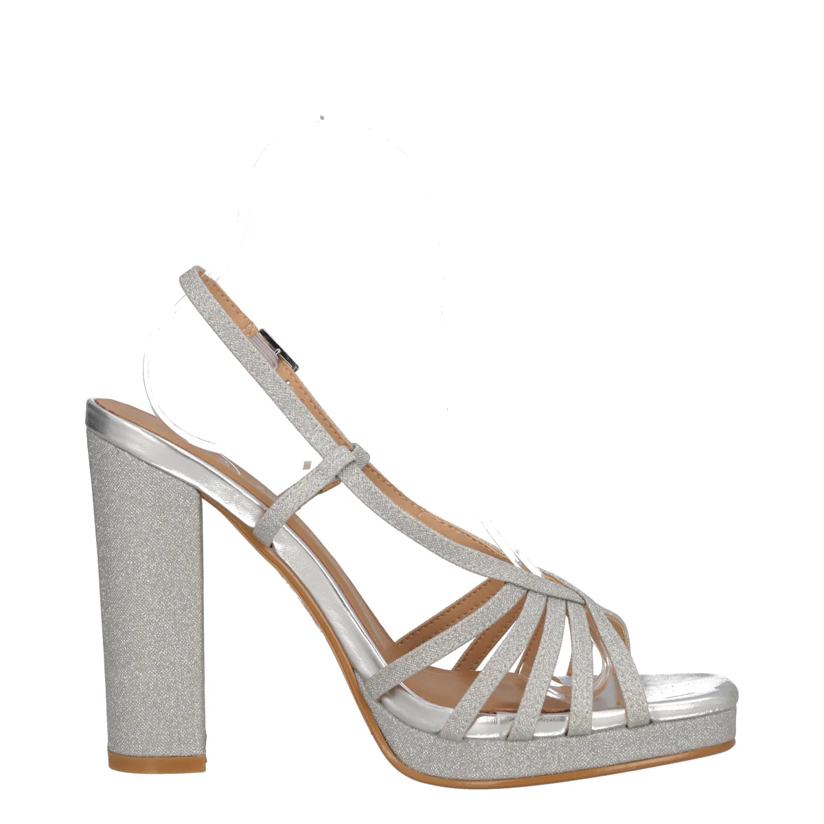 Sandalo con Tacco Donna Argento - Image 2