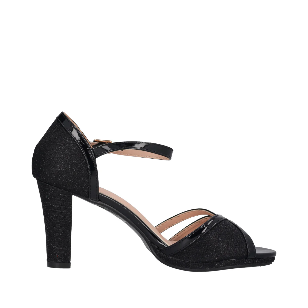 Sandalo Donna Nero Glitterato - Image 2