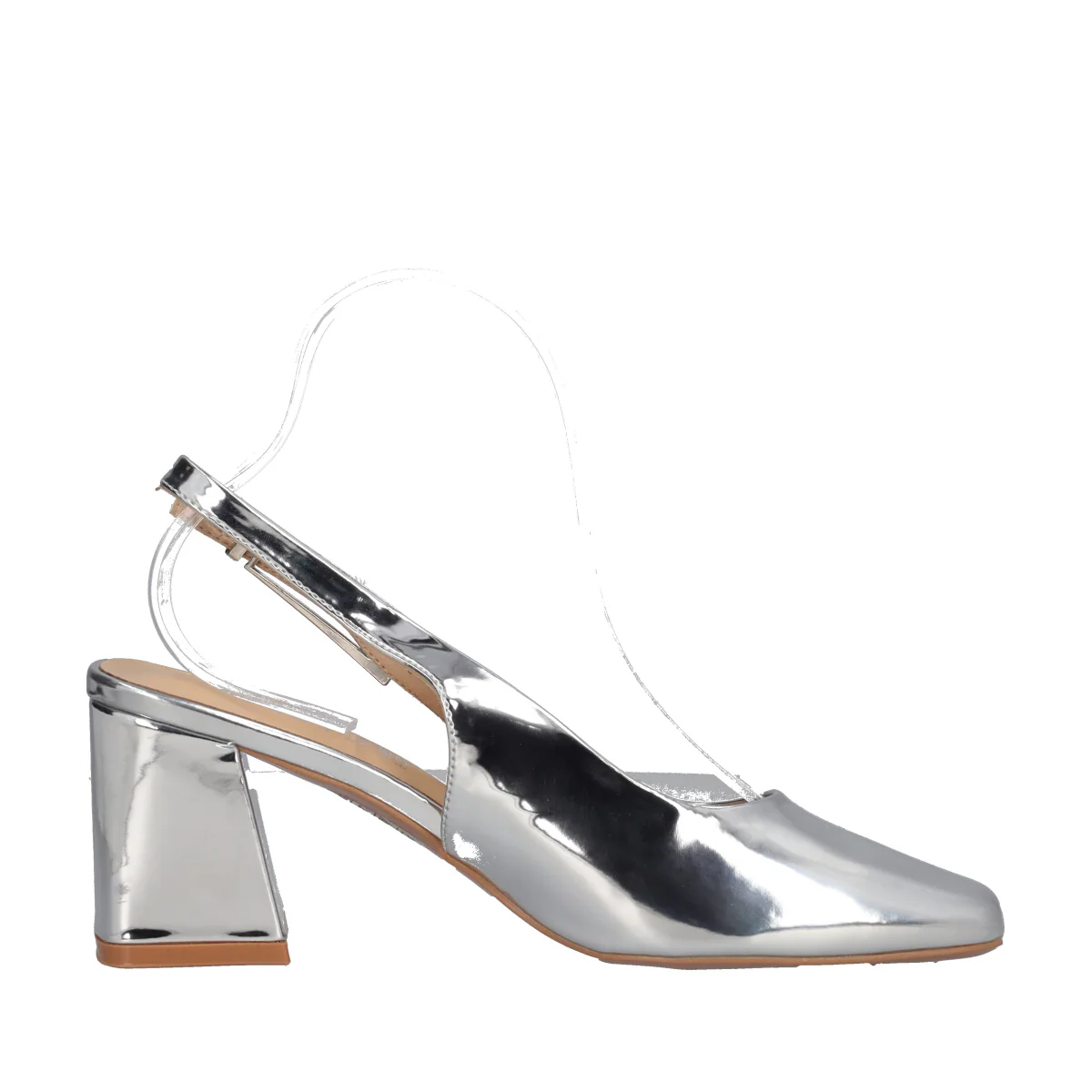 Slingback Donna Argento Alte 7 cm - Image 2