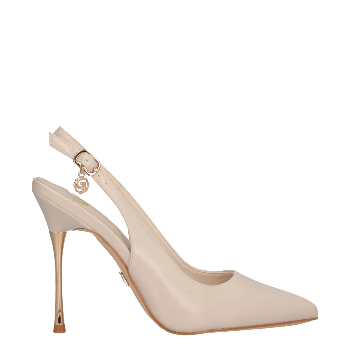 Slingback Donna Beige Tacco 11 cm