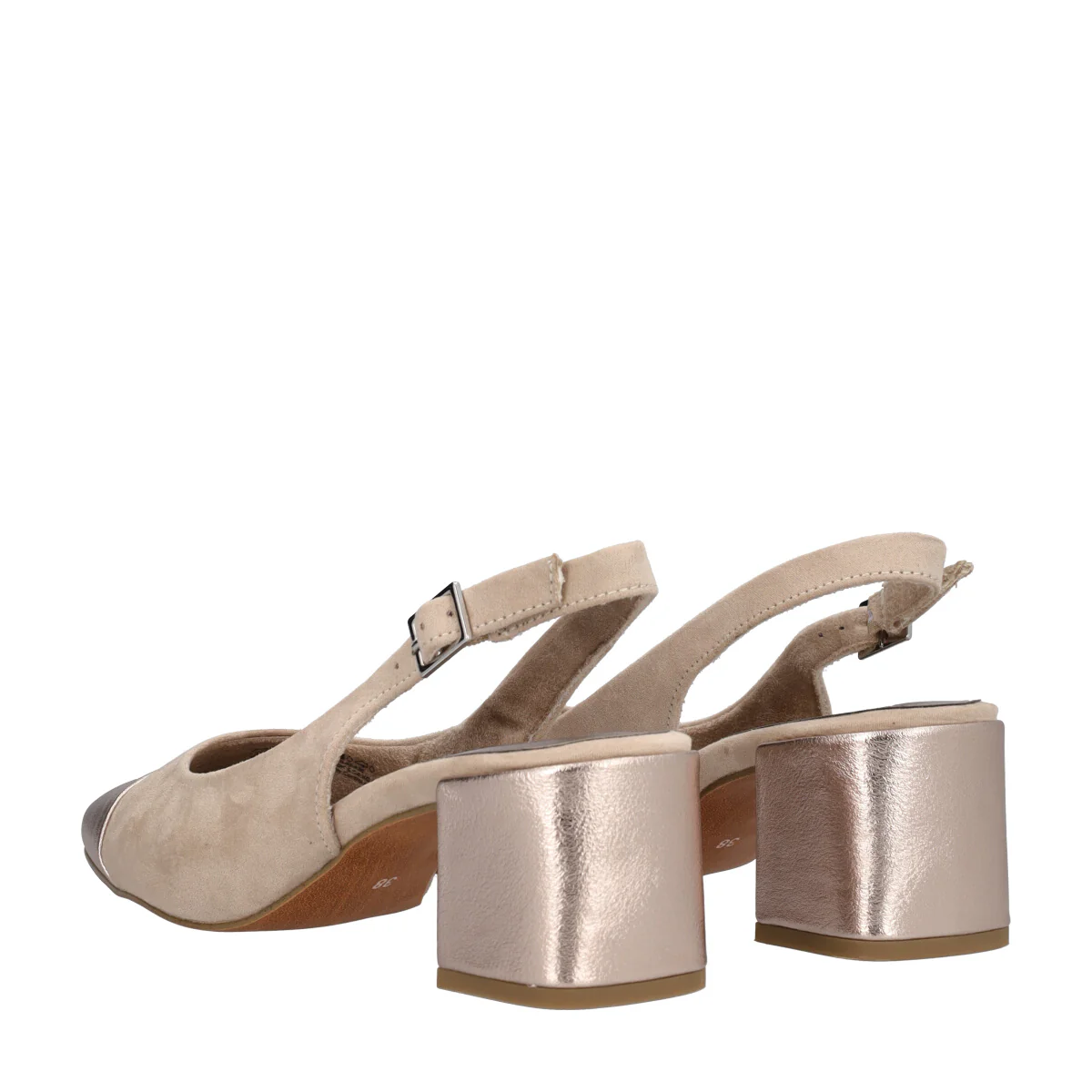 Slingback Donna Beige Oro - Image 3