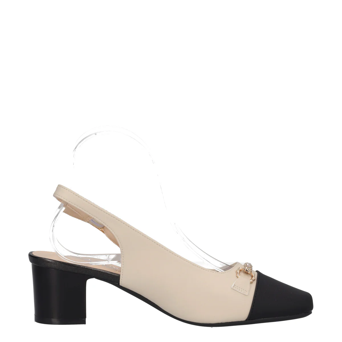 Slingback Donna Crema e Nere - Image 2