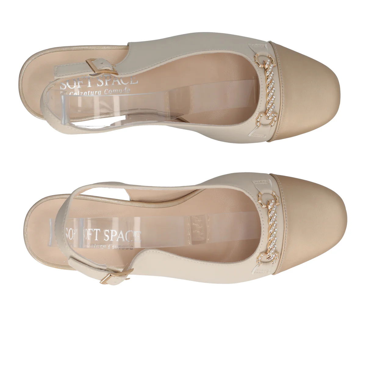 Slingback Donna Crema e Oro - Image 5
