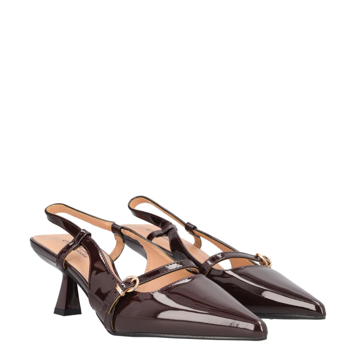 Slingback Donna Marrone in Vernice - Image 3
