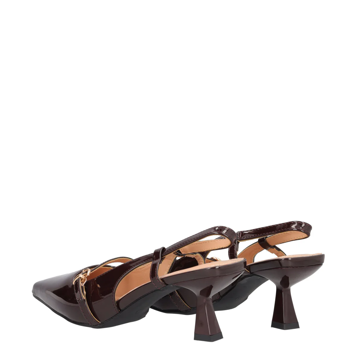 Slingback Donna Marrone in Vernice - Image 4