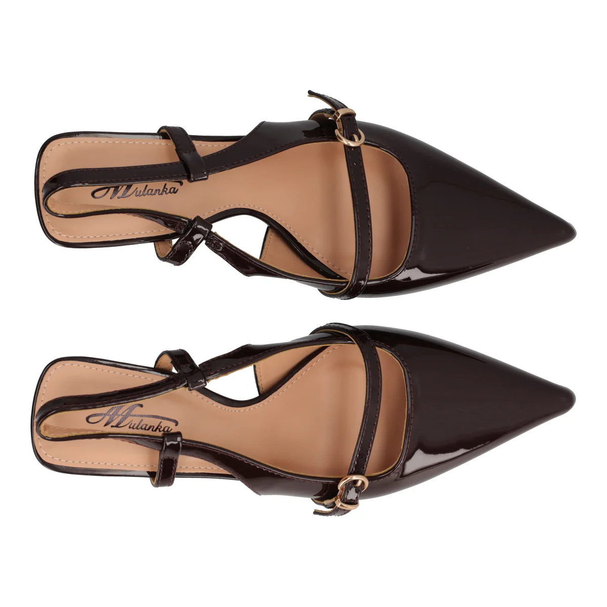 Slingback Donna Marrone in Vernice - Image 5