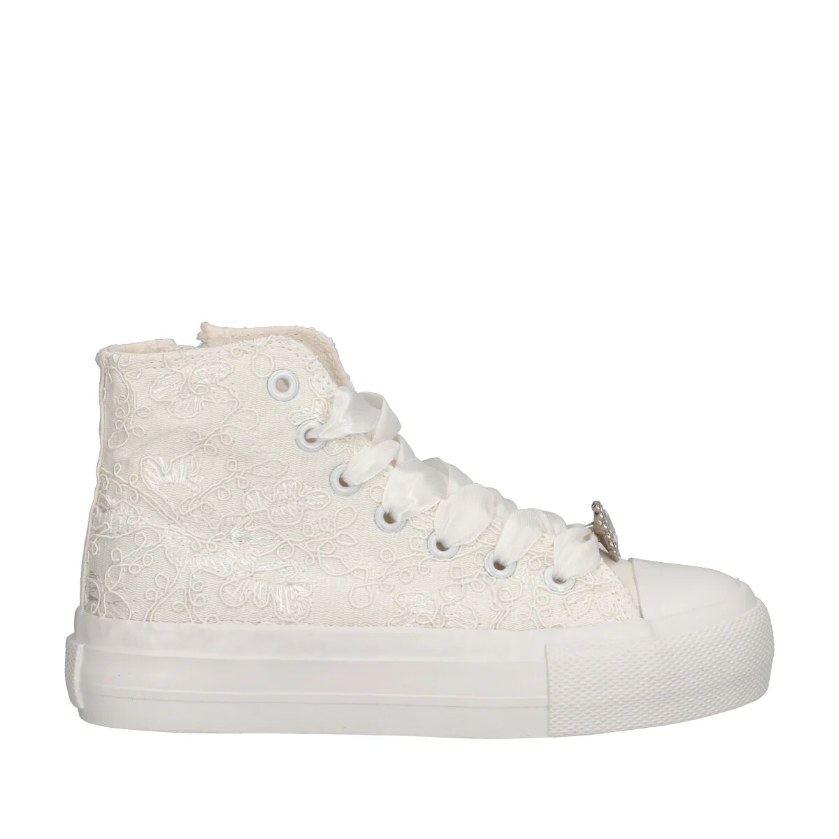 Sneakers Alta Bambina Bianca