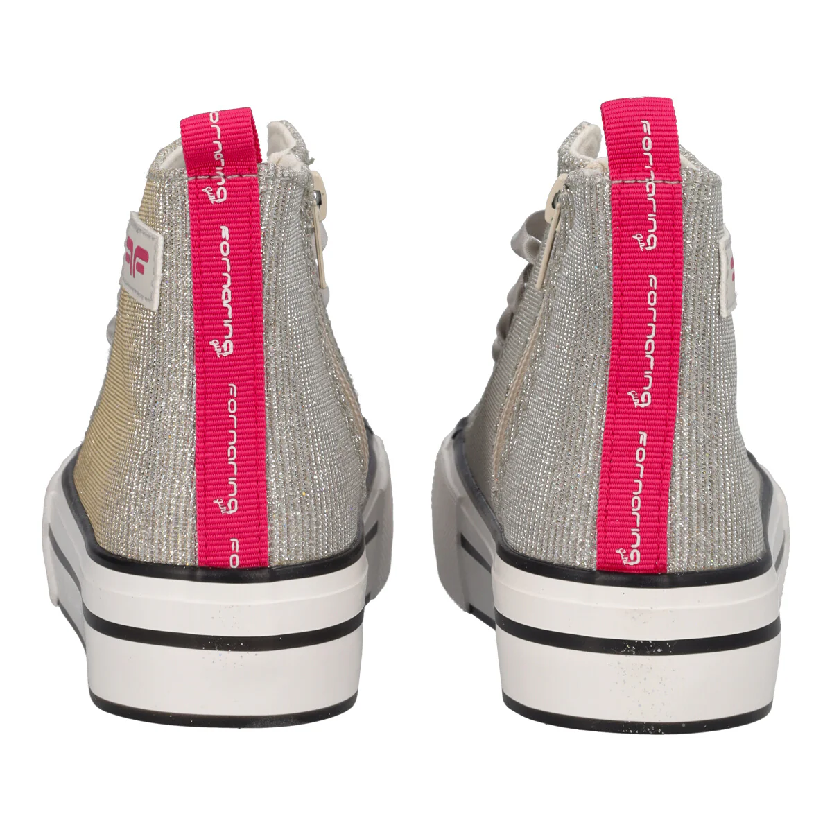 Sneakers alta Bambina Argento Glitter - Image 5