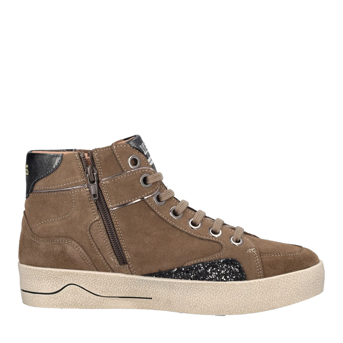 Sneakers Alta Donna Taupe con Rialzo interno - Image 2