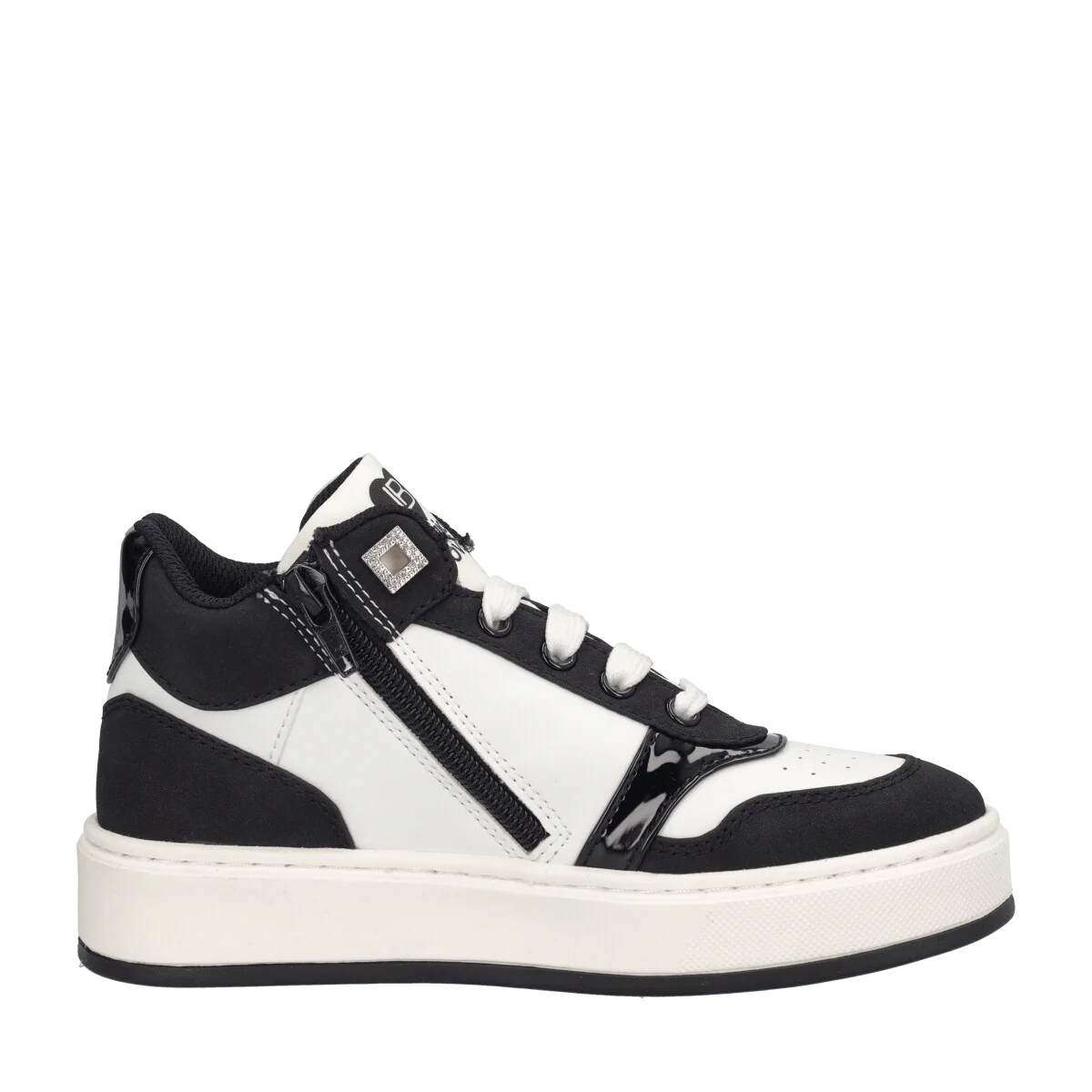 Sneakers Alte Bambina Bianche e Nere - Image 2