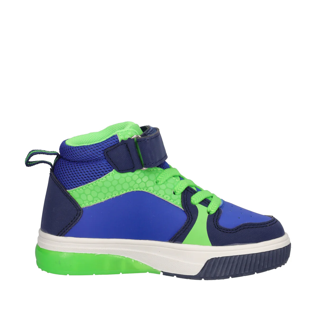 Sneakers Alte Bambino Blu e Verdi con Luci - Image 2