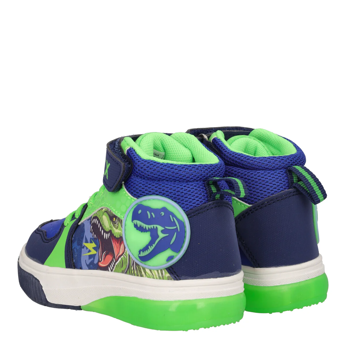 Sneakers Alte Bambino Blu e Verdi con Luci - Image 4