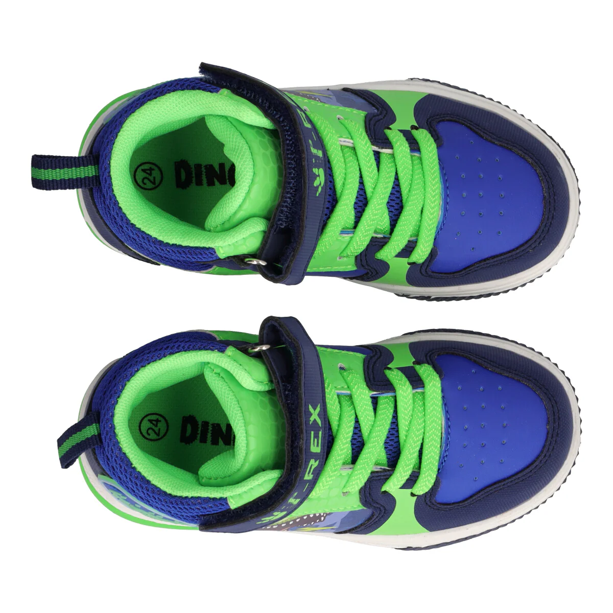 Sneakers Alte Bambino Blu e Verdi con Luci - Image 5
