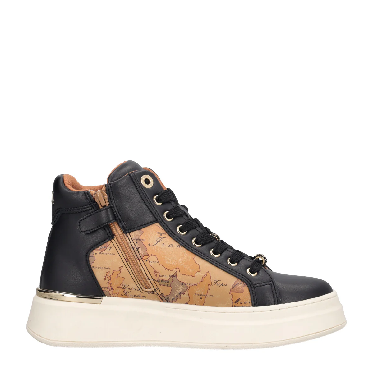 Sneakers Alte Donna Nere e Beige - Image 2