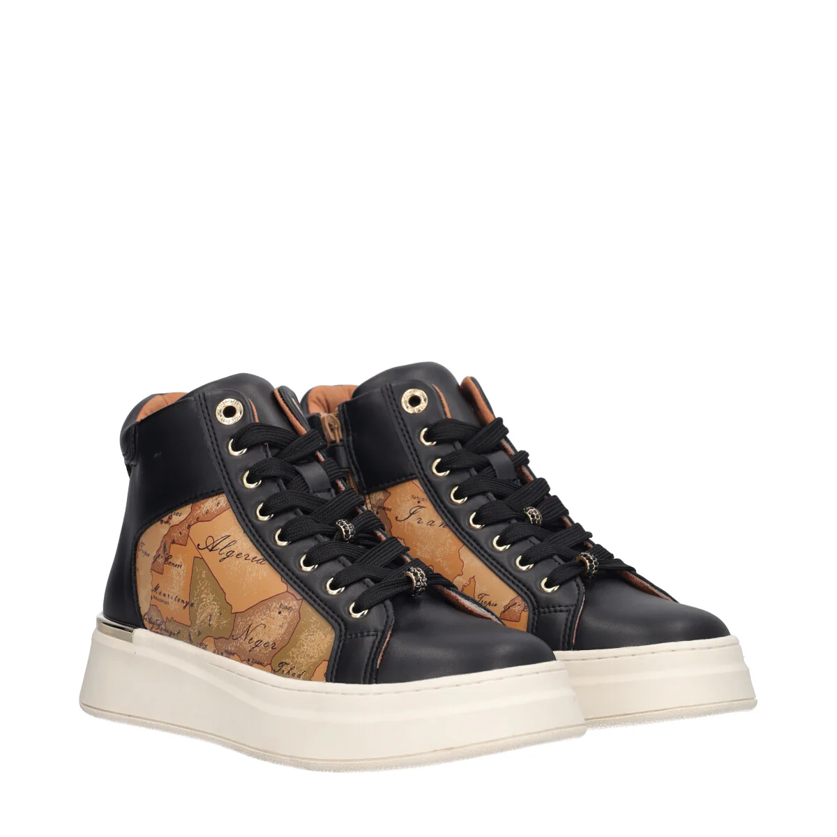 Sneakers Alte Donna Nere e Beige - Image 3