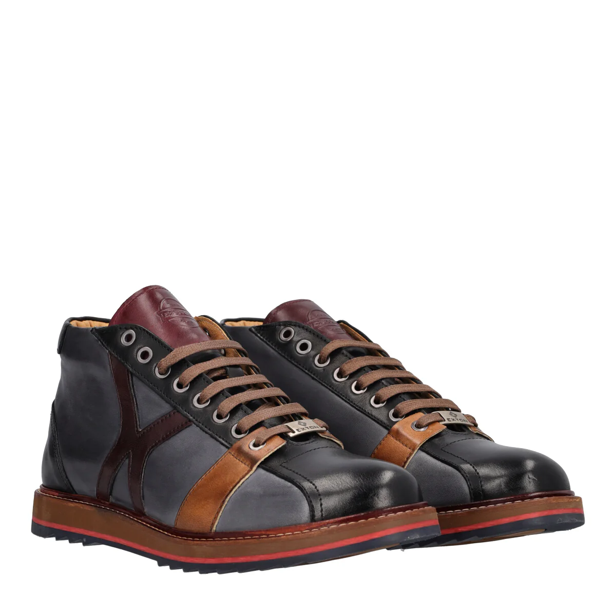 Sneakers Alte Uomo Nere in Pelle - Image 3