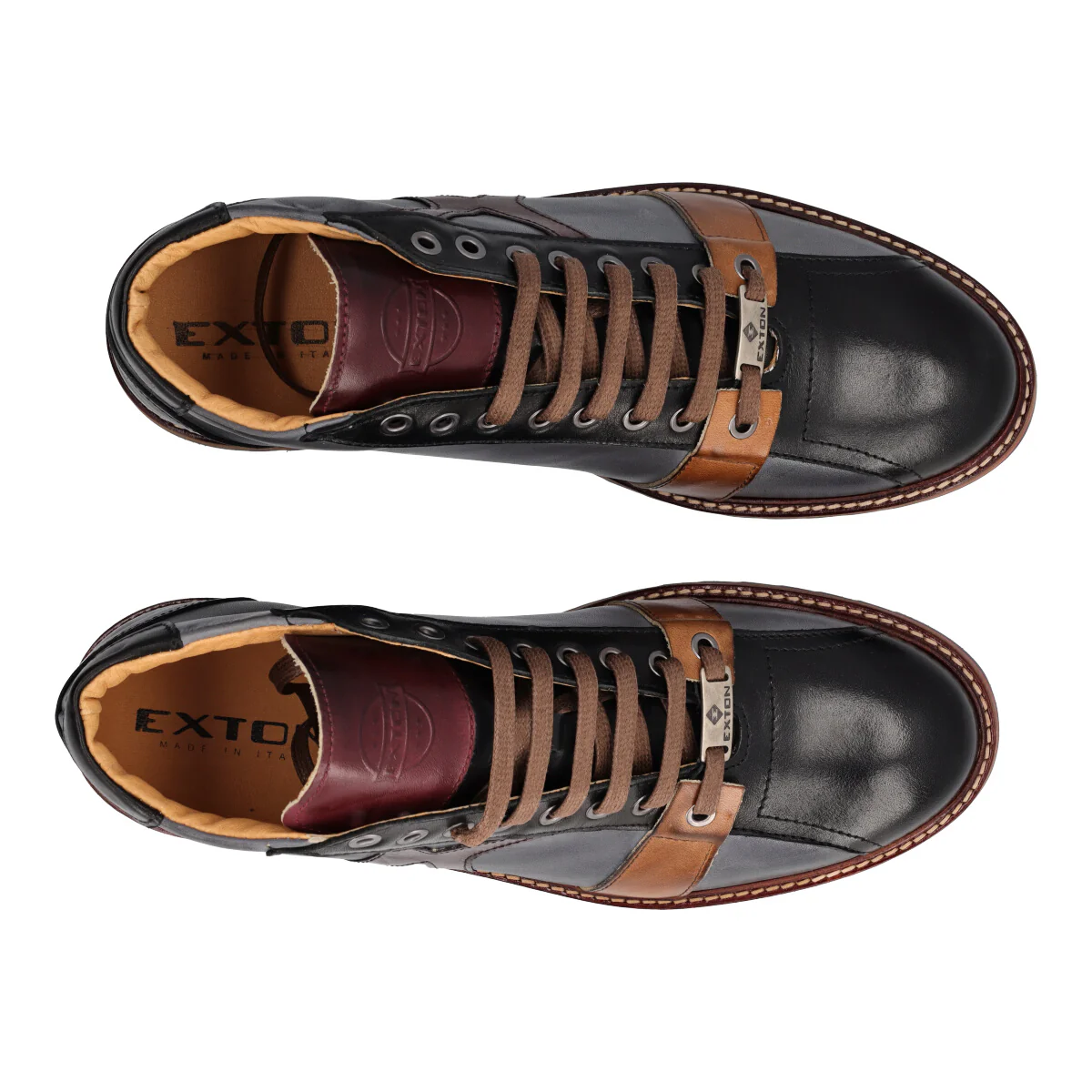 Sneakers Alte Uomo Nere in Pelle - Image 5