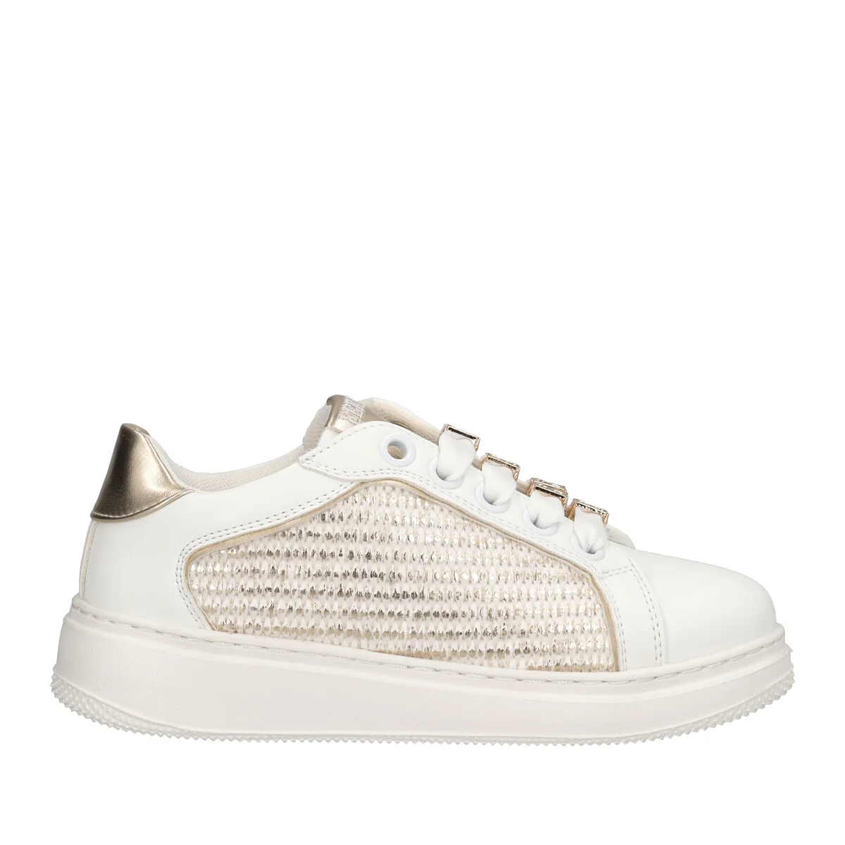 Sneakers Bambina Bianca e Oro