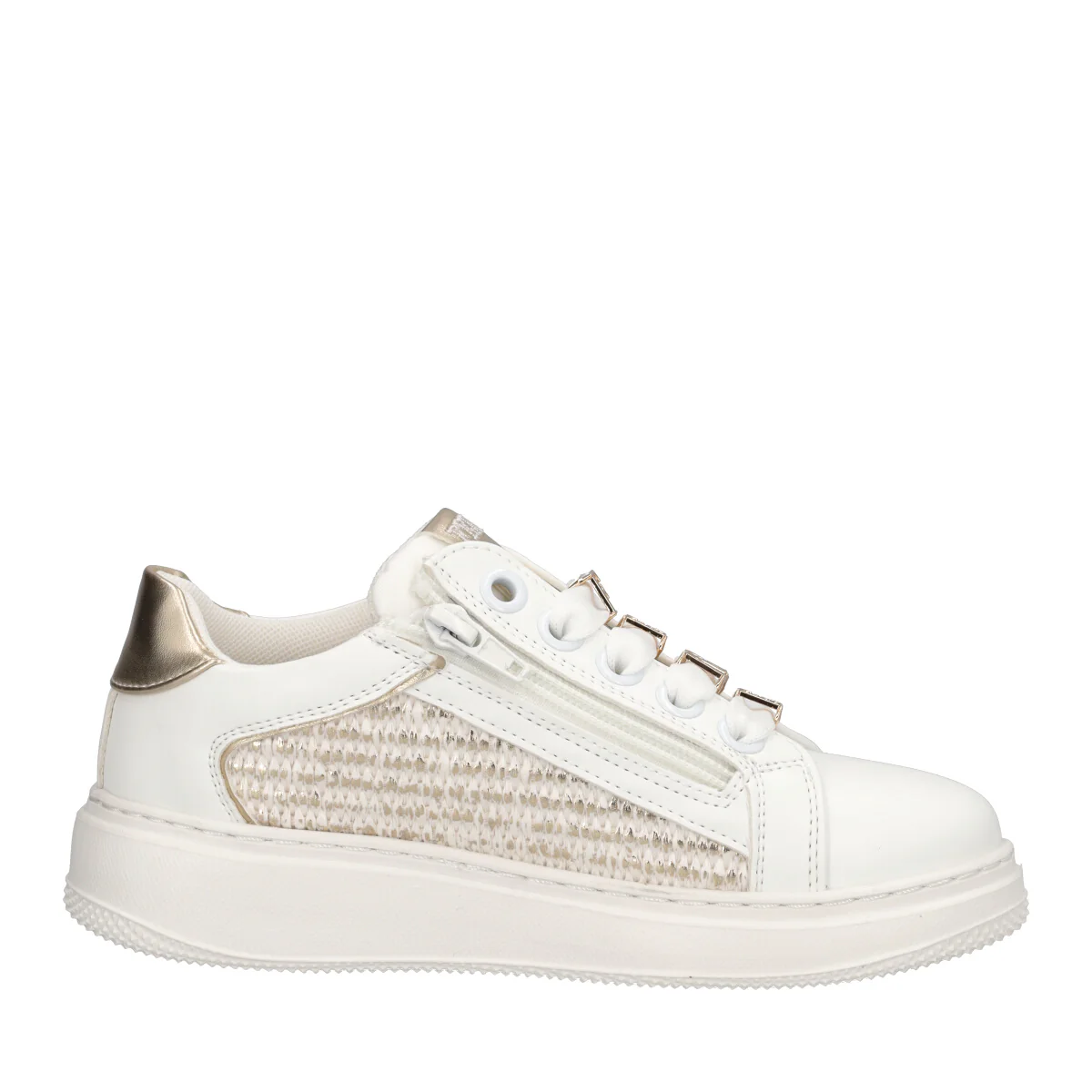 Sneakers Bambina Bianca e Oro - Image 2