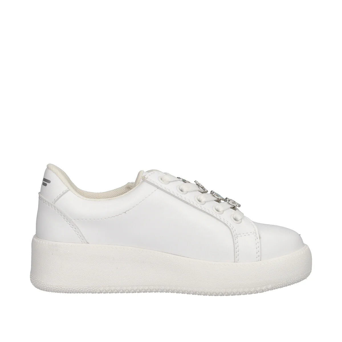 Sneakers Bambina Bianche con Charm di Fiori - Image 2