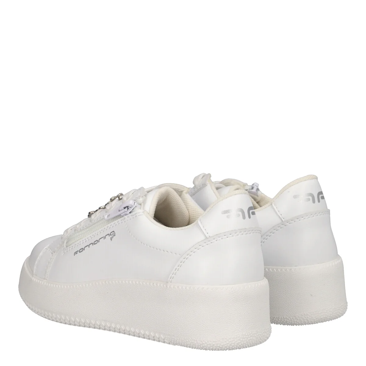Sneakers Bambina Bianche con Charm di Fiori - Image 4