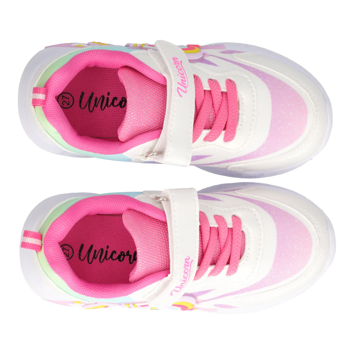 Sneakers Bambina Bianche e Rosa con Luci - Image 5