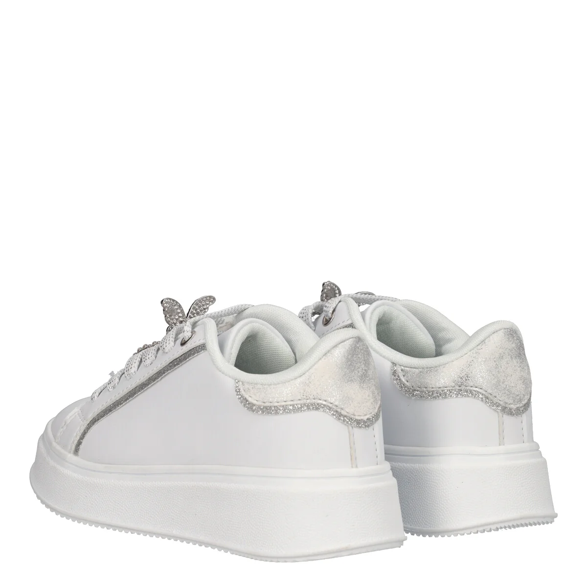 Sneakers Bambina Bianche e Argento con Charms - Image 4