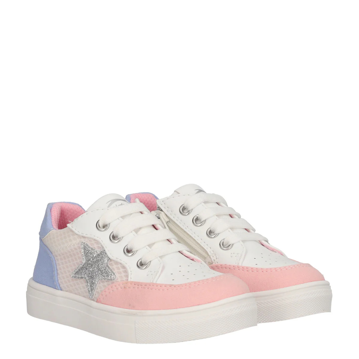 Sneakers Bambina Bianche, Azzurre e Rosa - Image 3