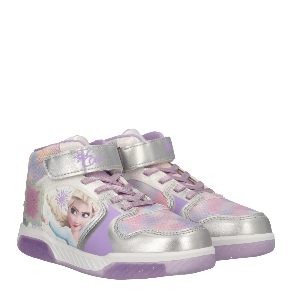 Sneakers Bambina Lilla e Argento con Luci - Image 3
