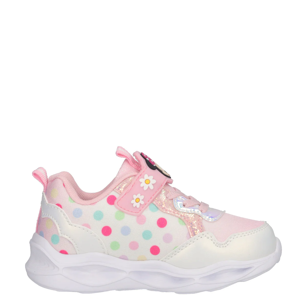 Sneakers Bambina Minnie Rosa e Bianche con Luci - Image 2