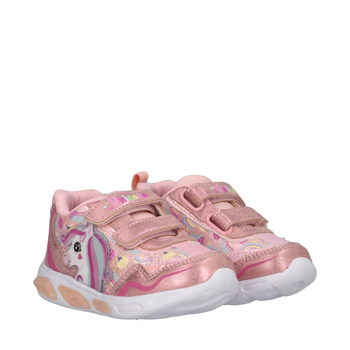 Sneakers Bambina Rosa Unicorn con Luci - Image 3