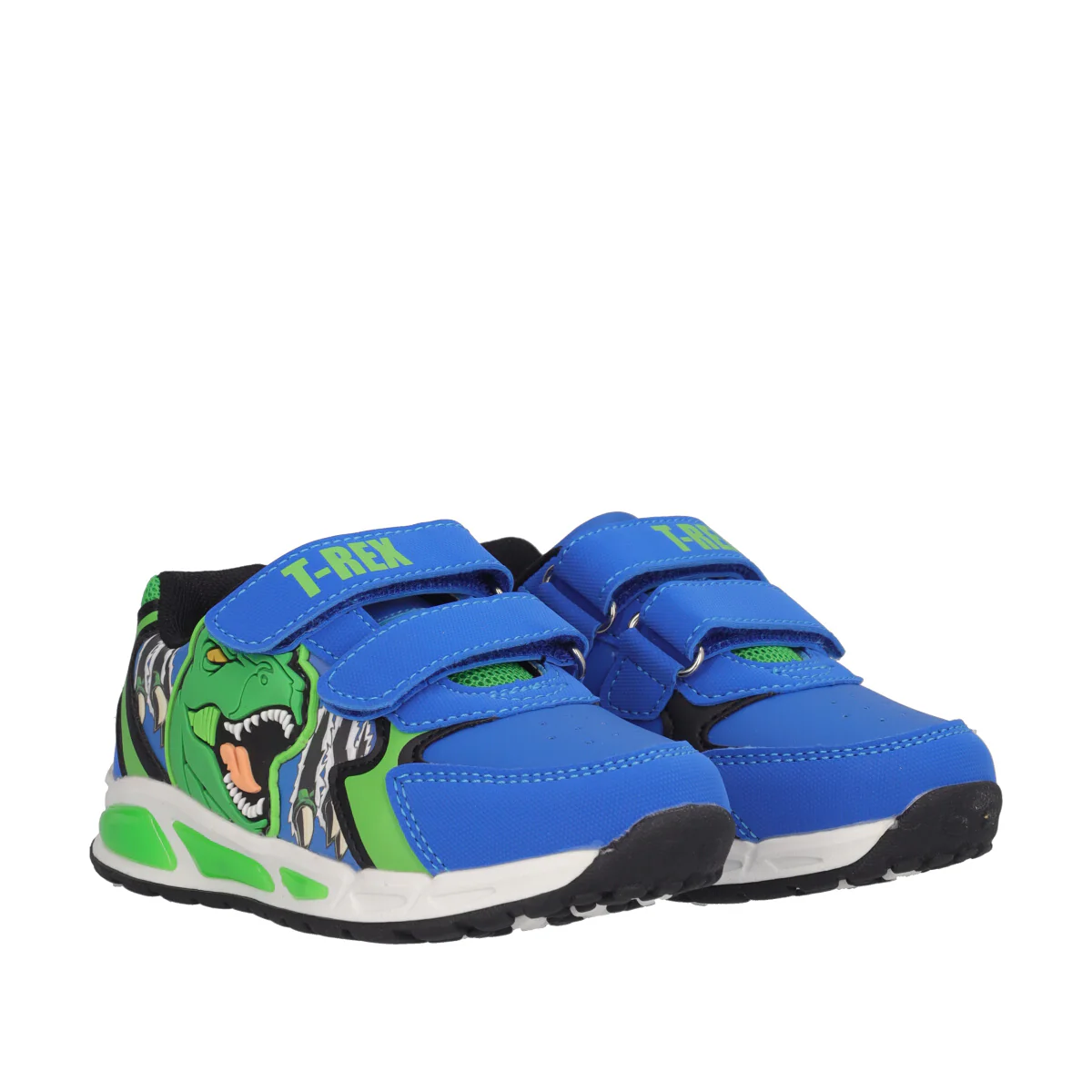 Sneakers Bambino Blu e Verde T-Rex con Luci - Image 3