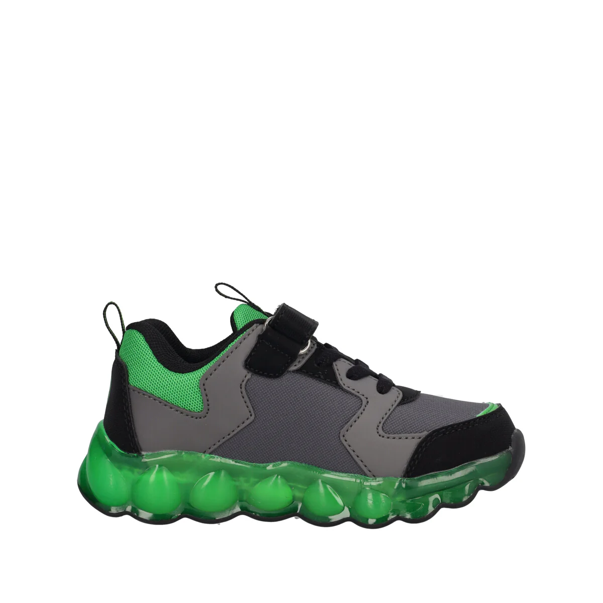 Sneakers Bambino Nere e Verdi con Luci - Image 2