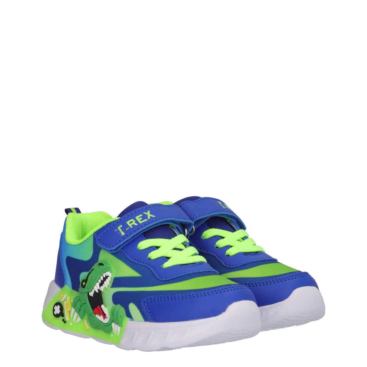 Sneakers Bambino T-Rex Blu e Verdi con Luci - Image 3