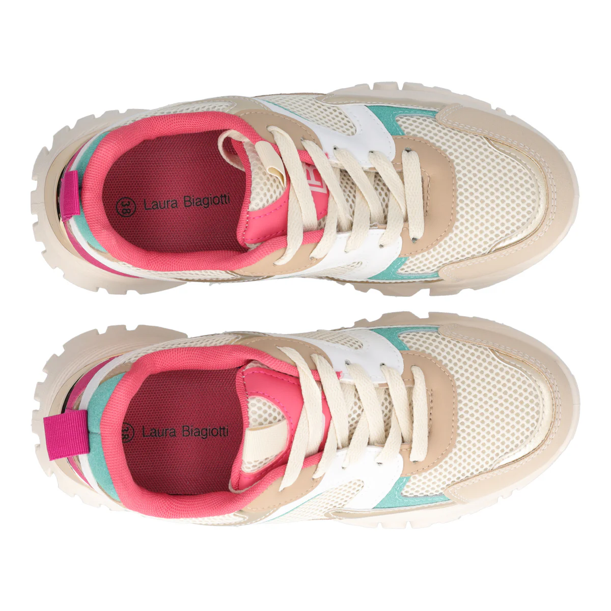 Sneakers Chunky Donna Beige e Multicolor - Image 5