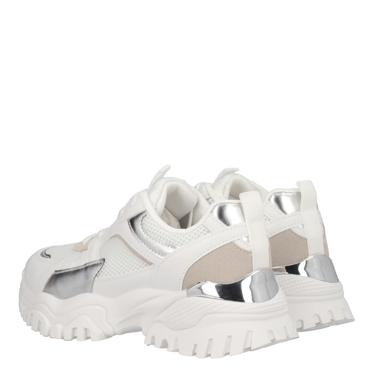 Sneakers Chunky Donna Bianche e Argento - Image 4