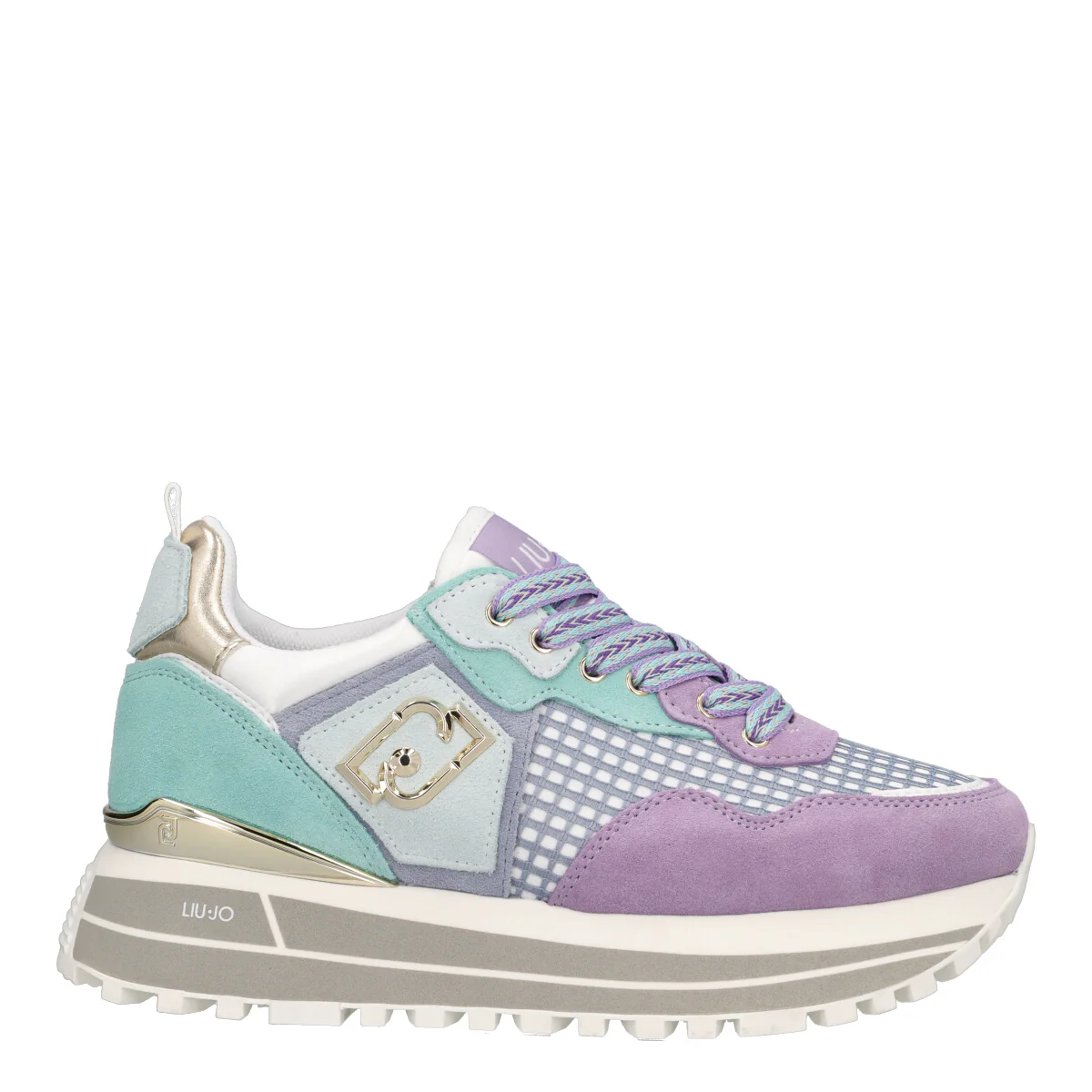Sneakers con mesh quadrettato