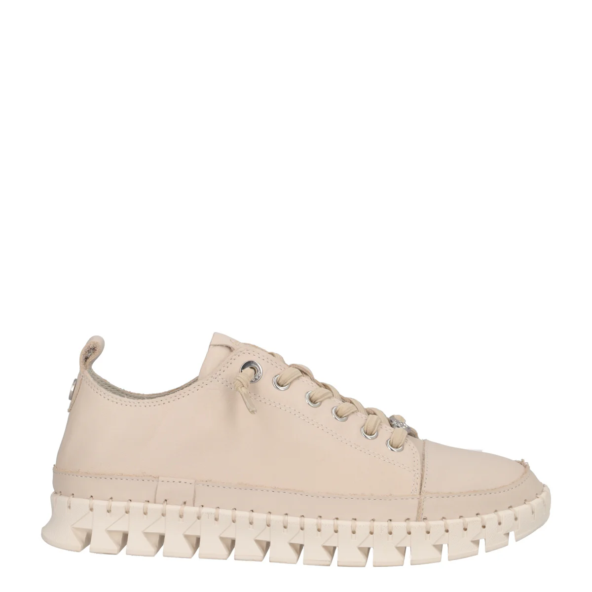 Sneakers Donna Beige in Pelle