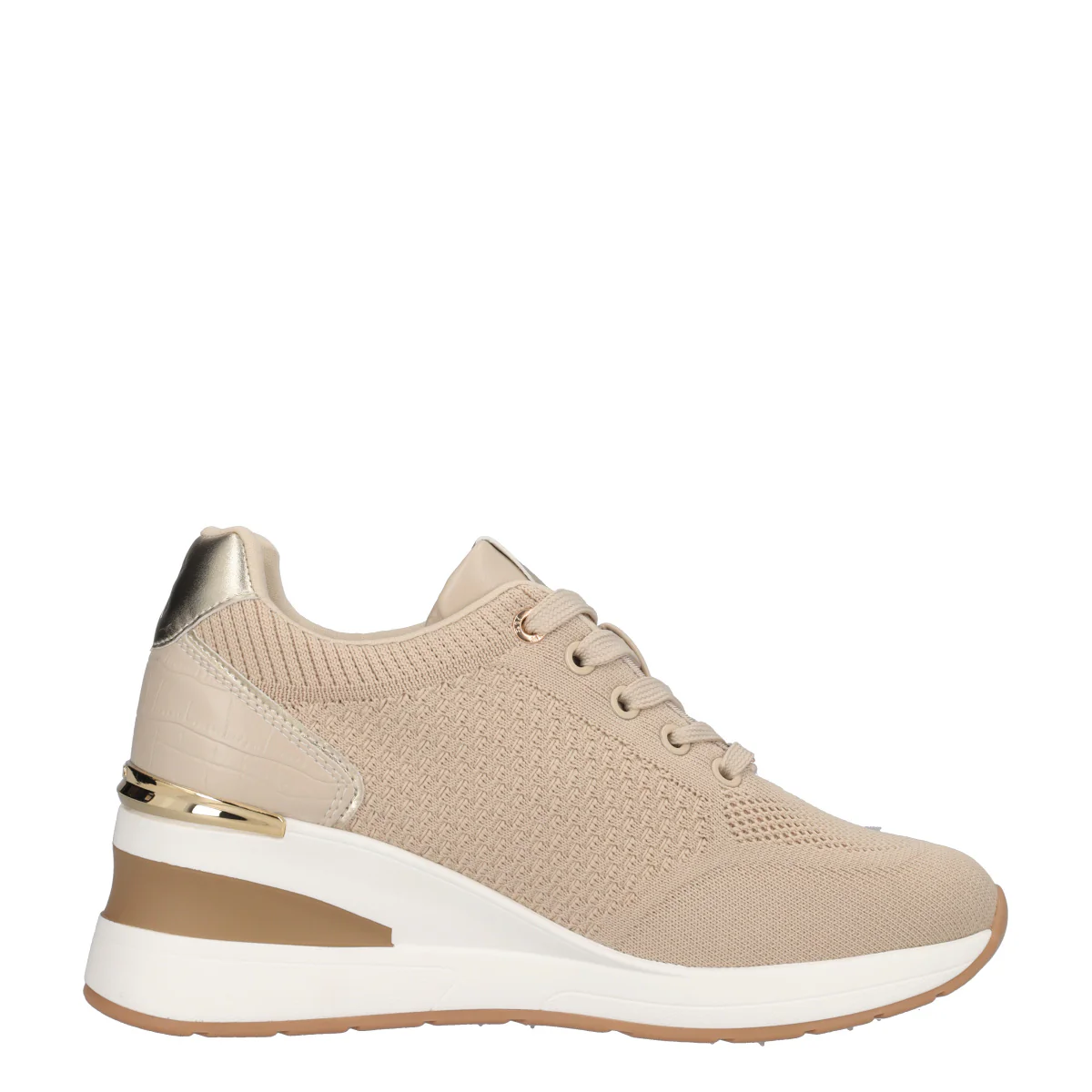 Sneakers Donna Beige con Zeppa - Image 2