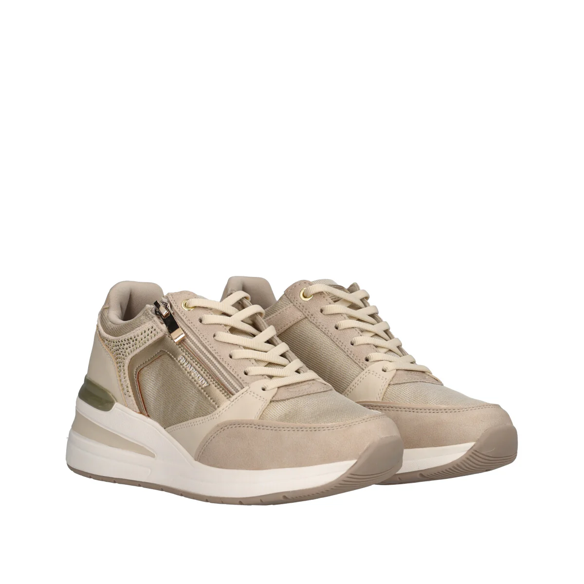 Sneakers Donna Beige e Oro - Image 3