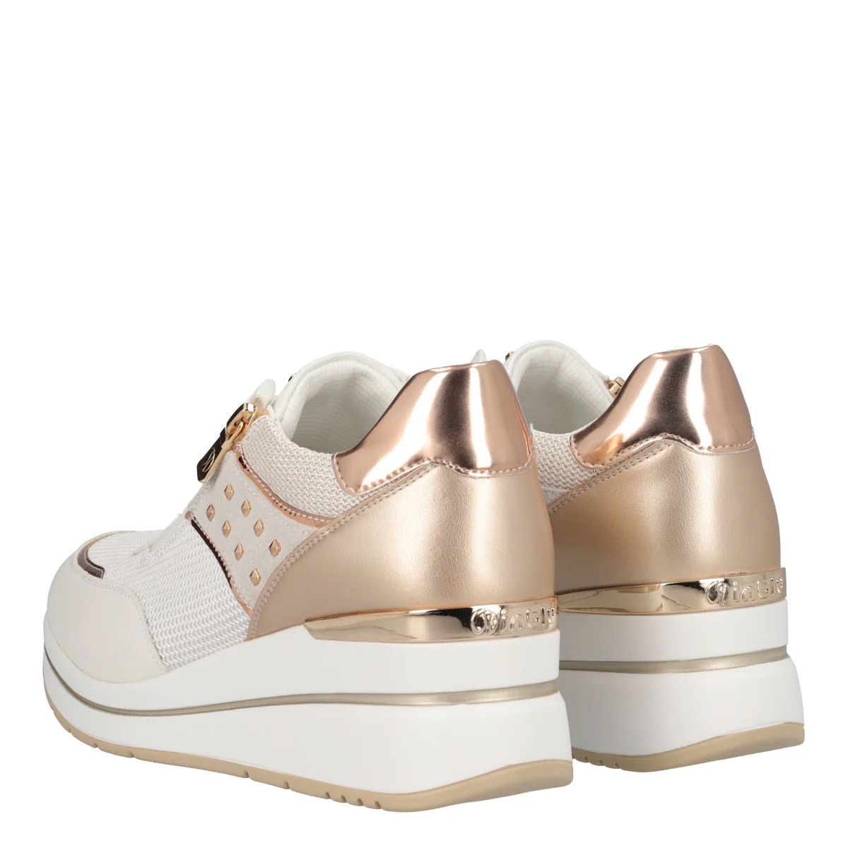 Sneakers Donna Bianche e Oro Rosa - Image 4