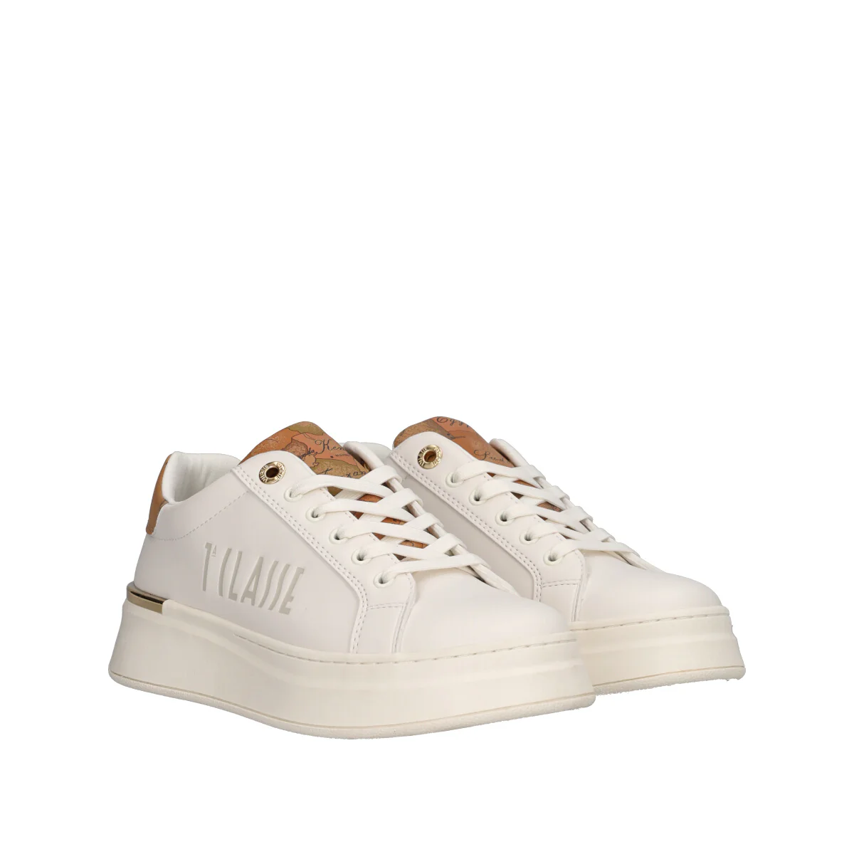 Sneakers Donna Bianche e Beige Geo - Image 3