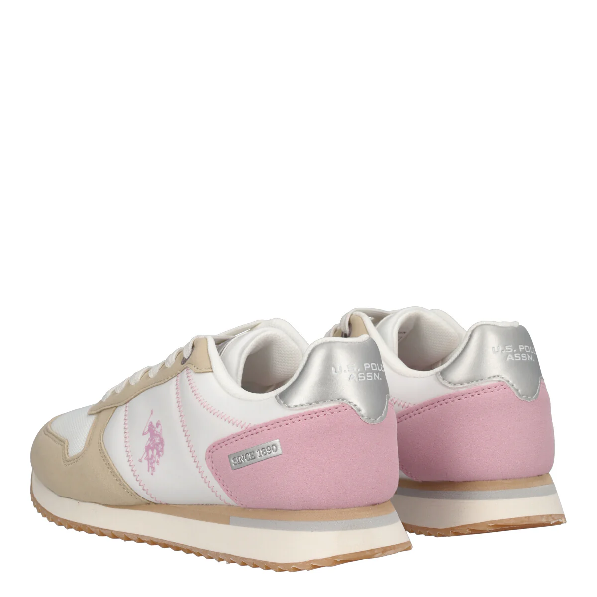 Sneakers Donna Bianche, Rosa e Beige - Image 4