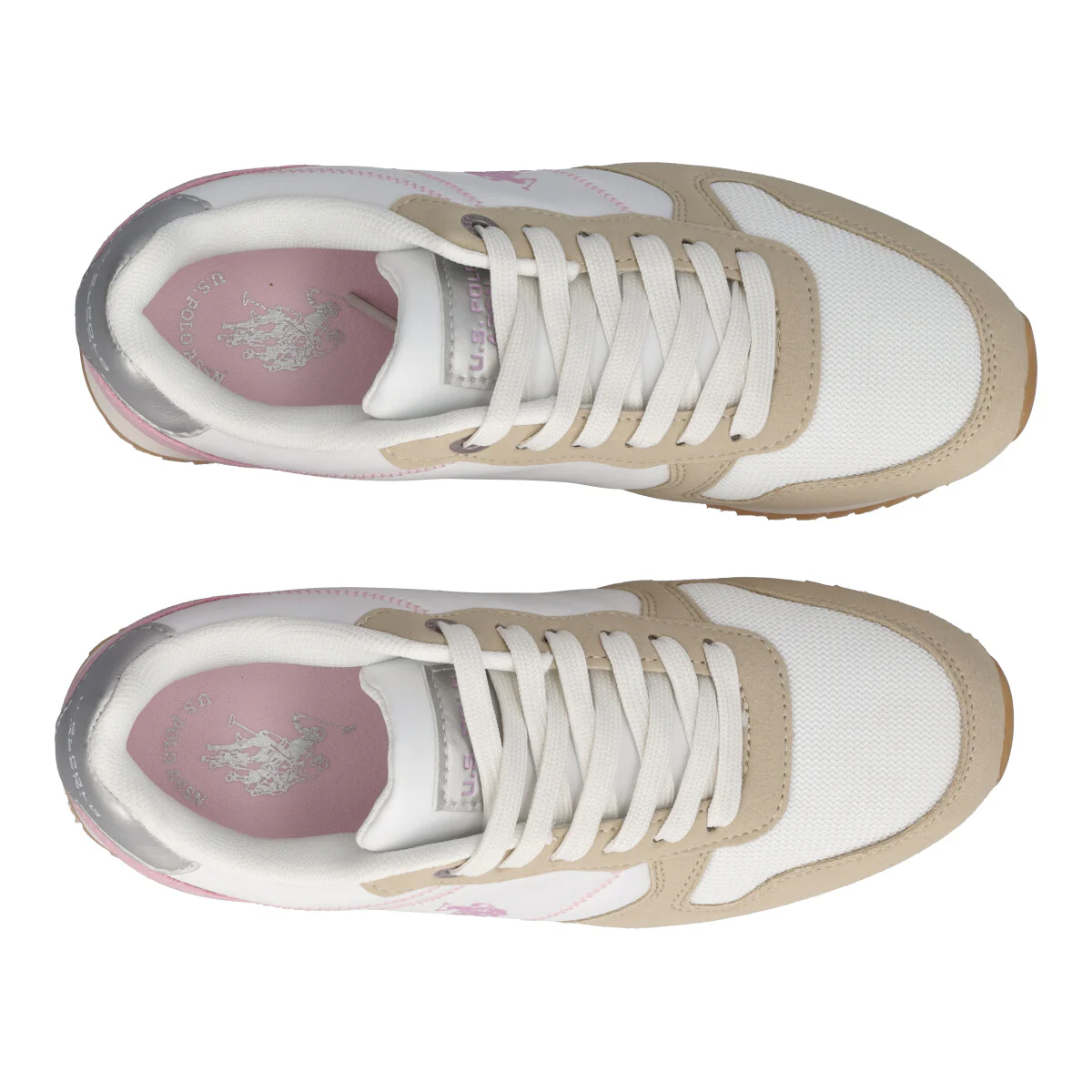 Sneakers Donna Bianche, Rosa e Beige - Image 5