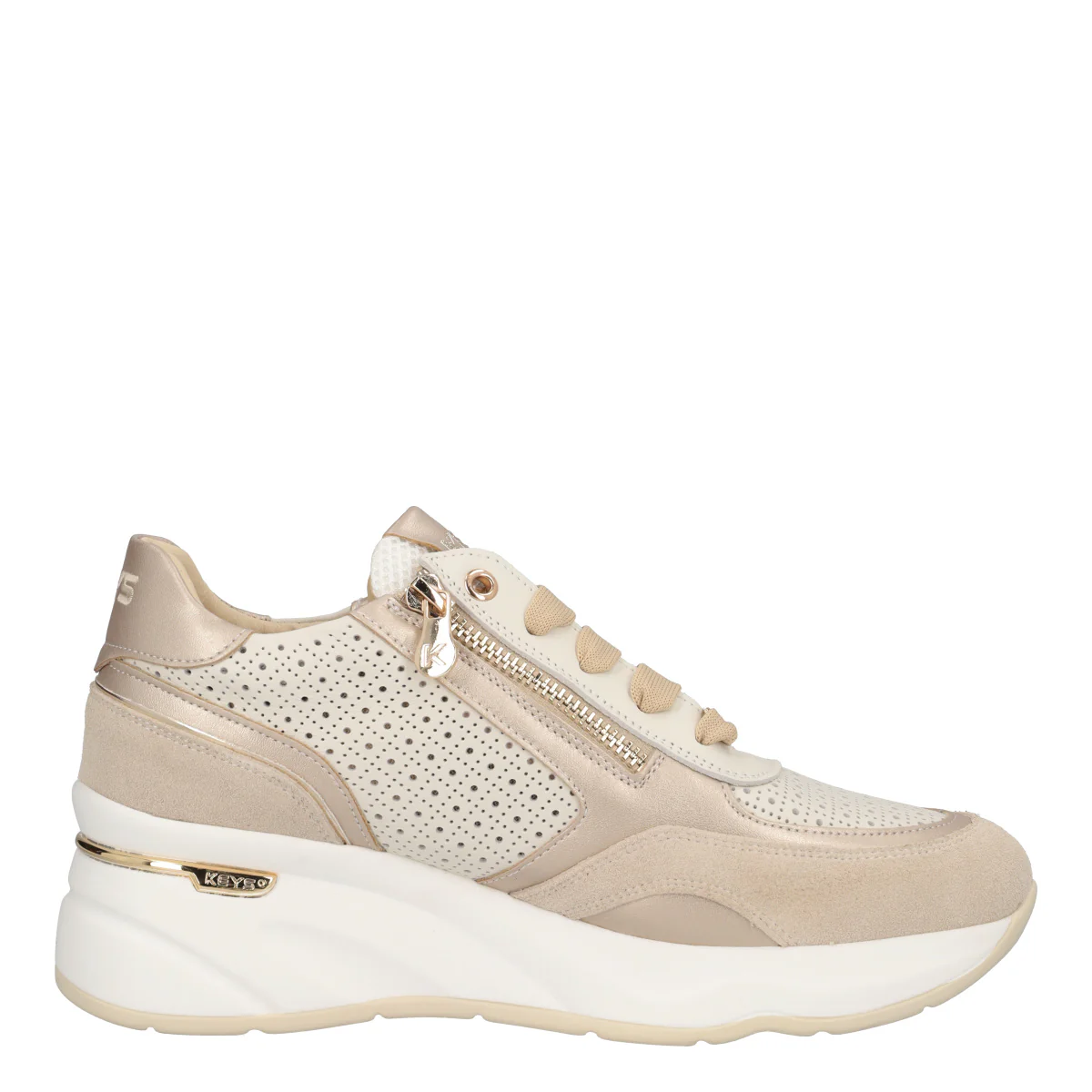 Sneakers Donna Oro e Beige - Image 2