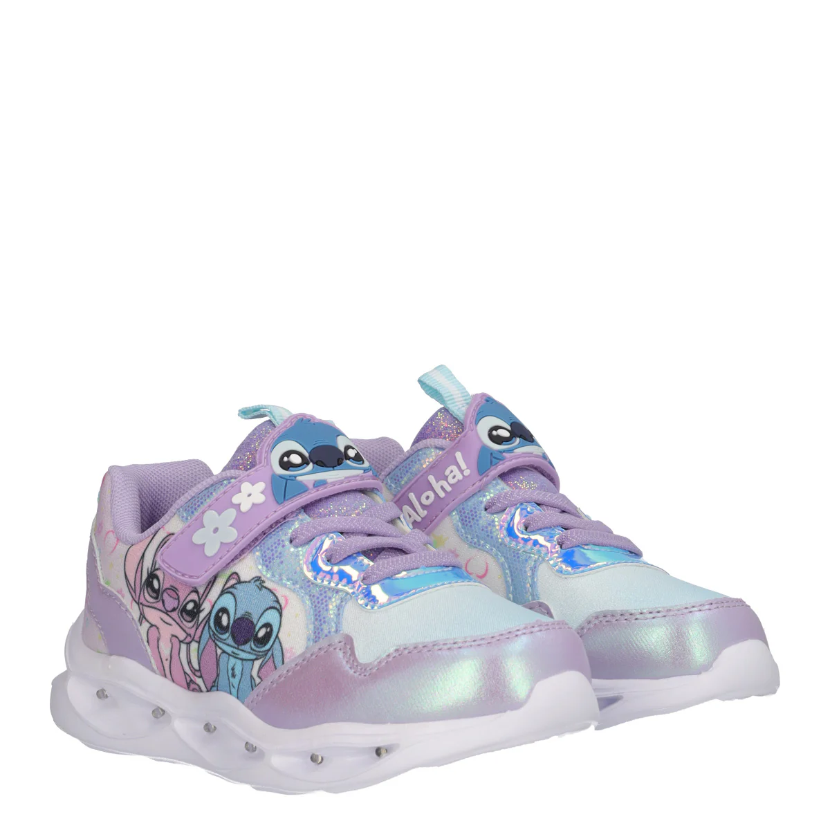 Sneakers Stitch Bambina Lilla con Luci - Image 3