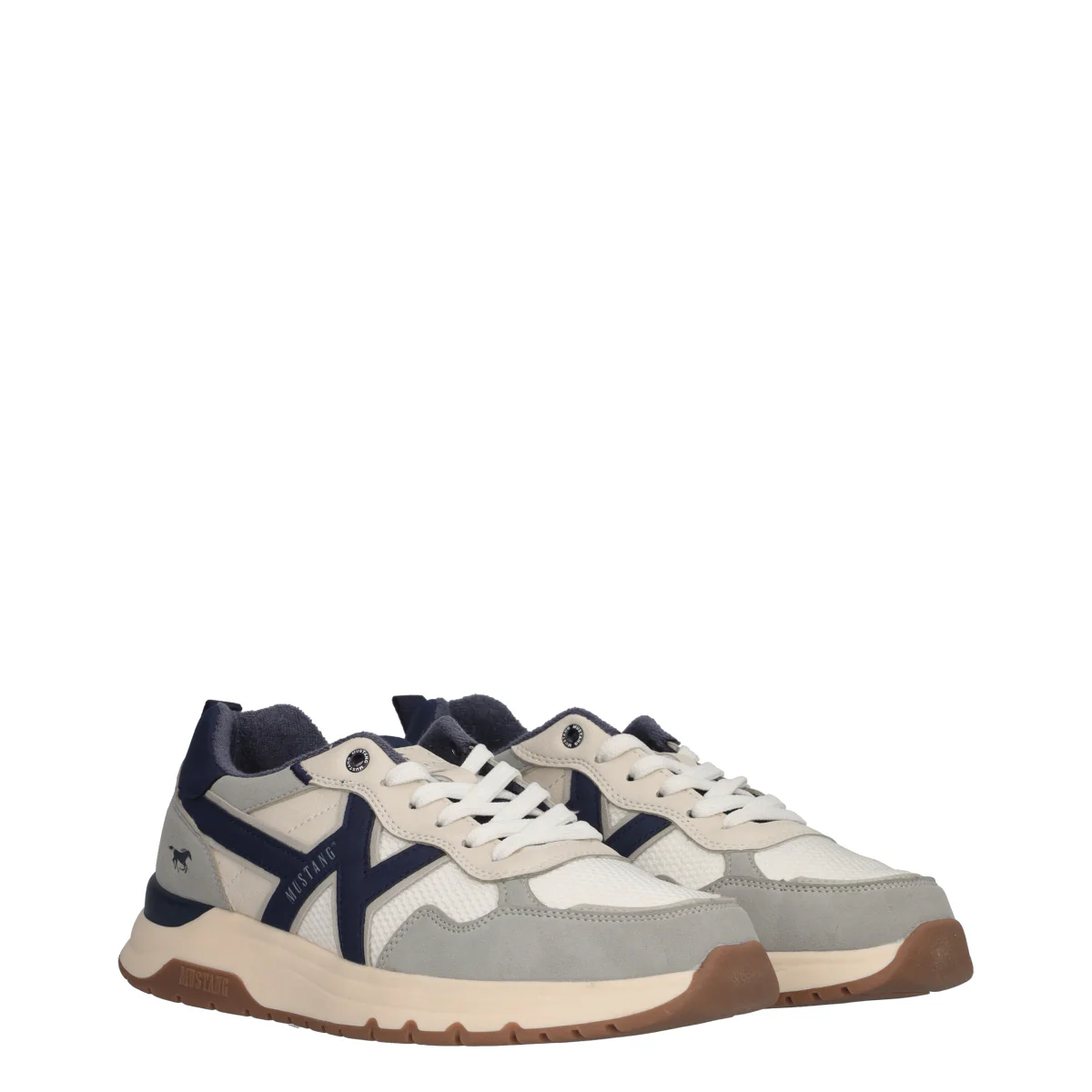 Sneakers Uomo Bianche, Grigie e Blu - Image 3