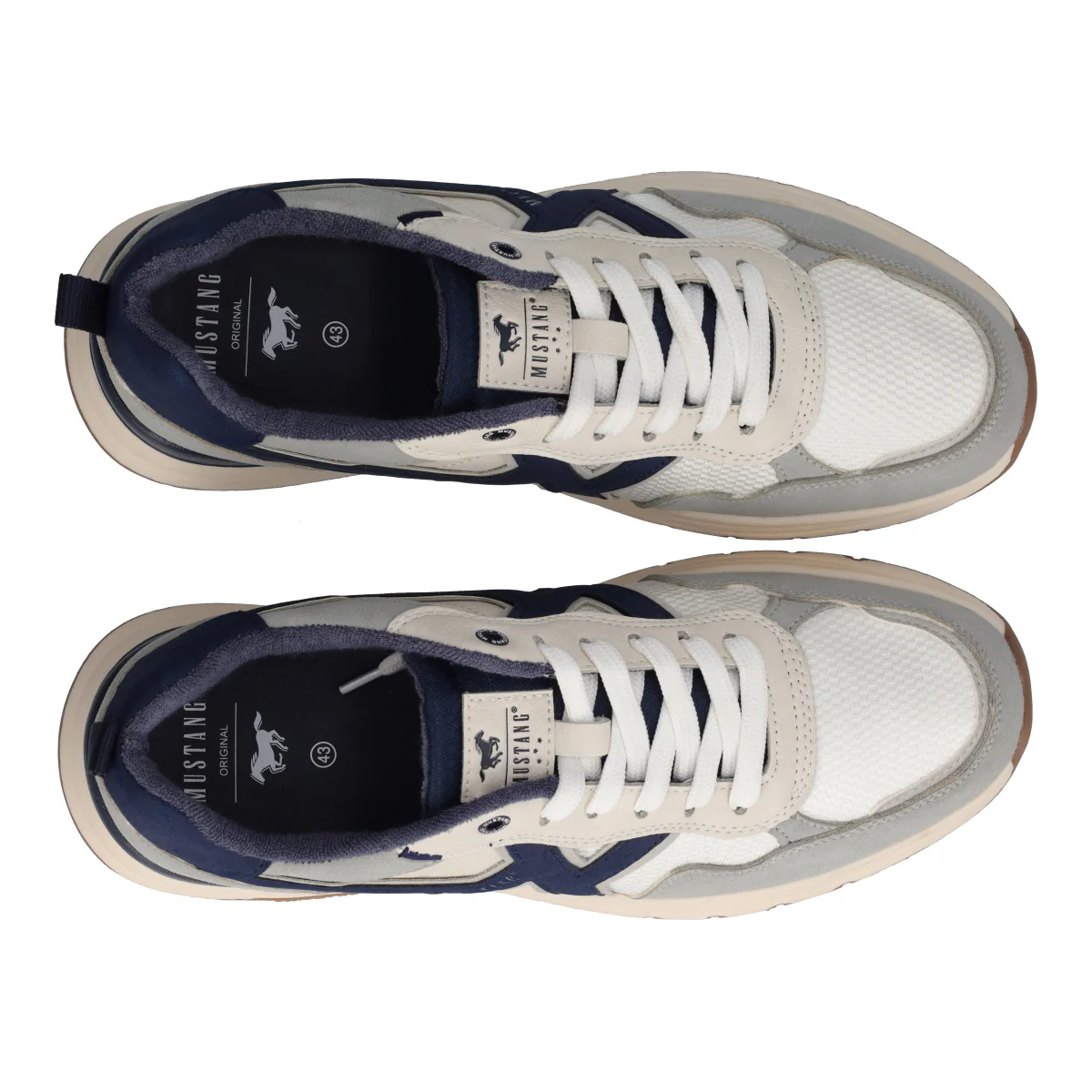 Sneakers Uomo Bianche, Grigie e Blu - Image 5